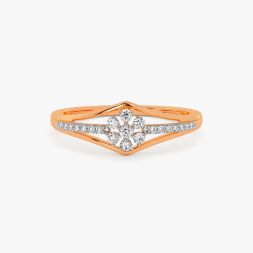 Exquisite Rose Gold and Diamond Finger Ring alternate view 1