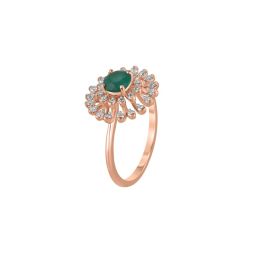 Glowing Green Onyx and Diamond Finger Ring alternate view 1