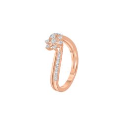 Floral Diamond Studded Finger Ring alternate view 1