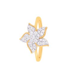 Contemporary Floral Diamond Finger Ring alternate view 1