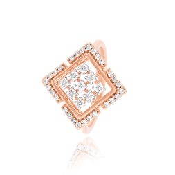 Traditional Square Diamond Rose Gold Ring alternate view 1