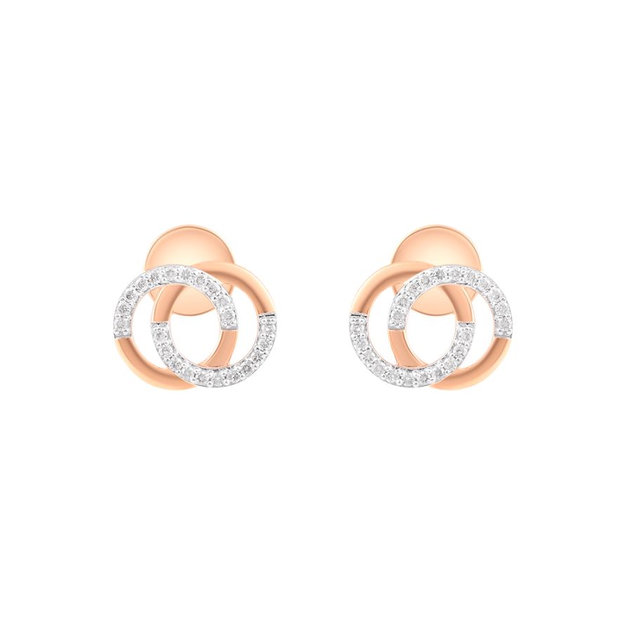Elegant Geometric Diamond Rose Earring
