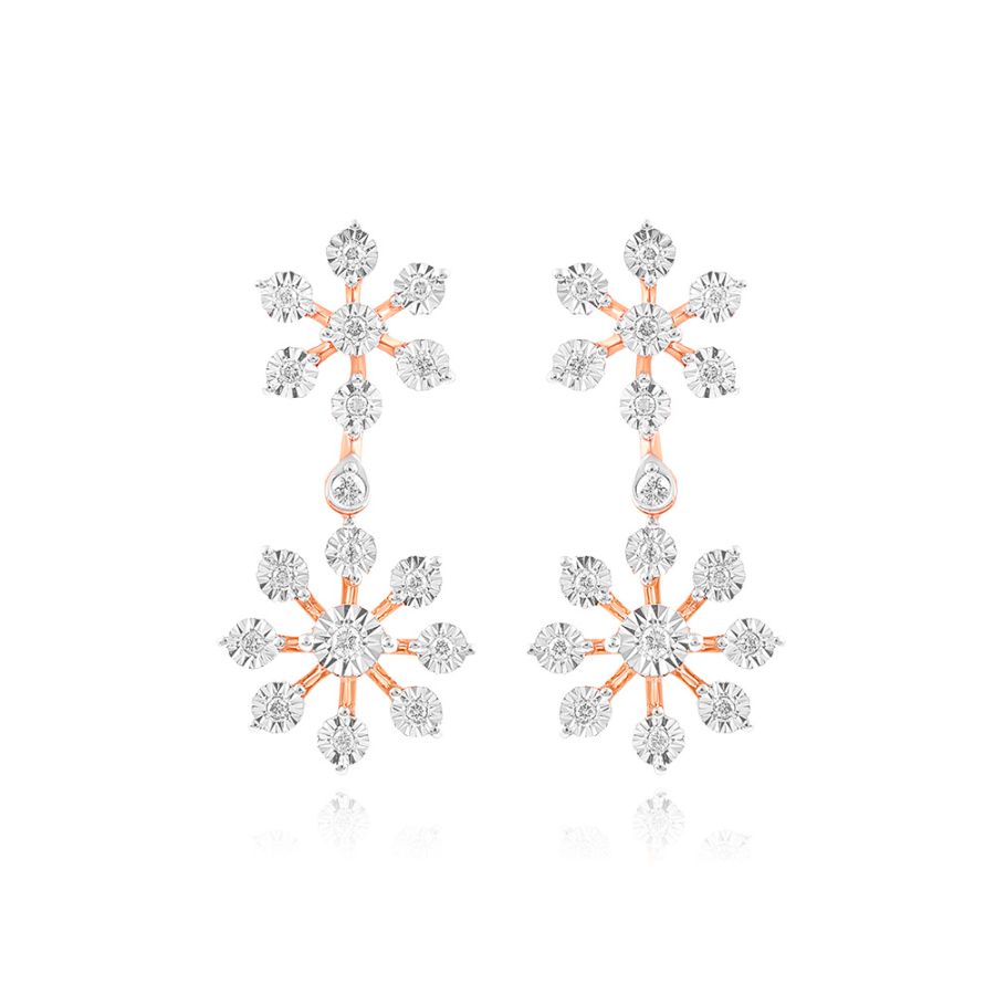 Elegant Diamond Floral Brilliance Earring