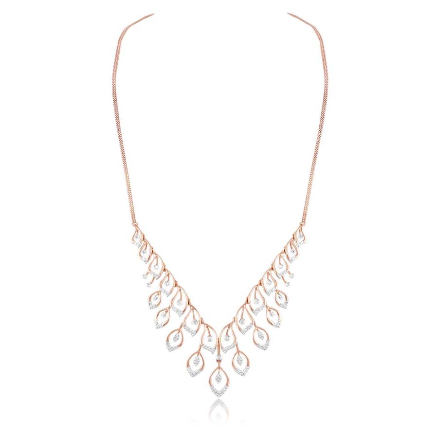 Graceful Leaf Astra Diamond Necklace