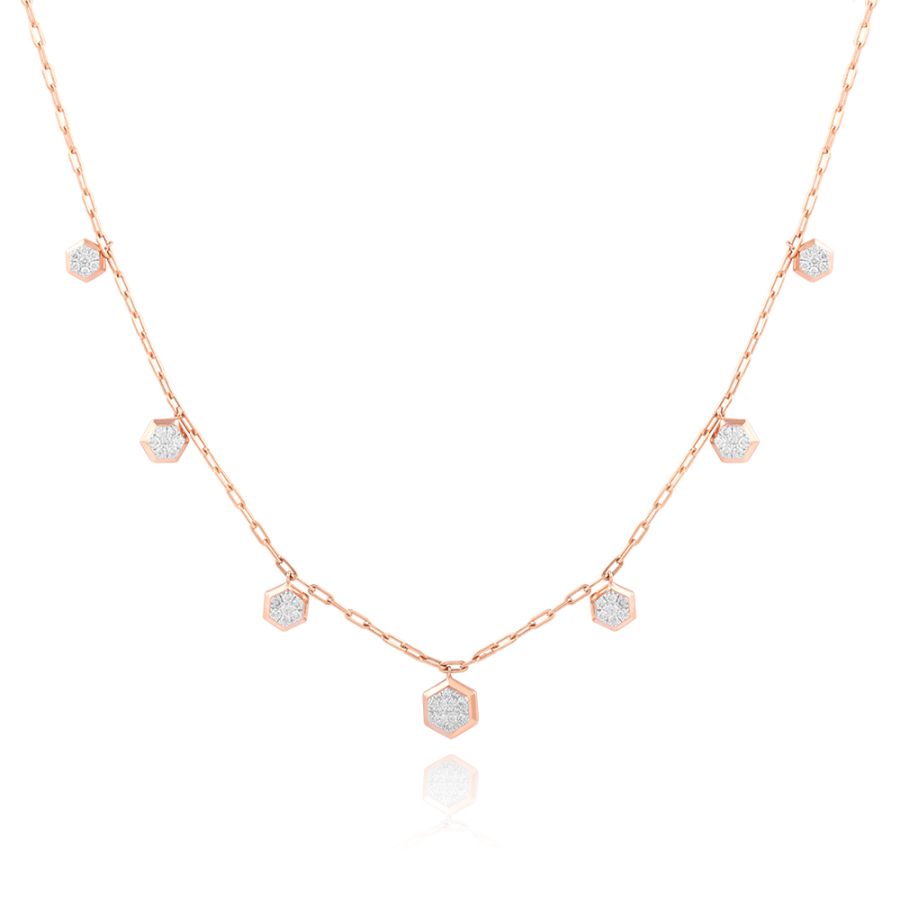 Minimalist Contemporary Rose Station Necklace