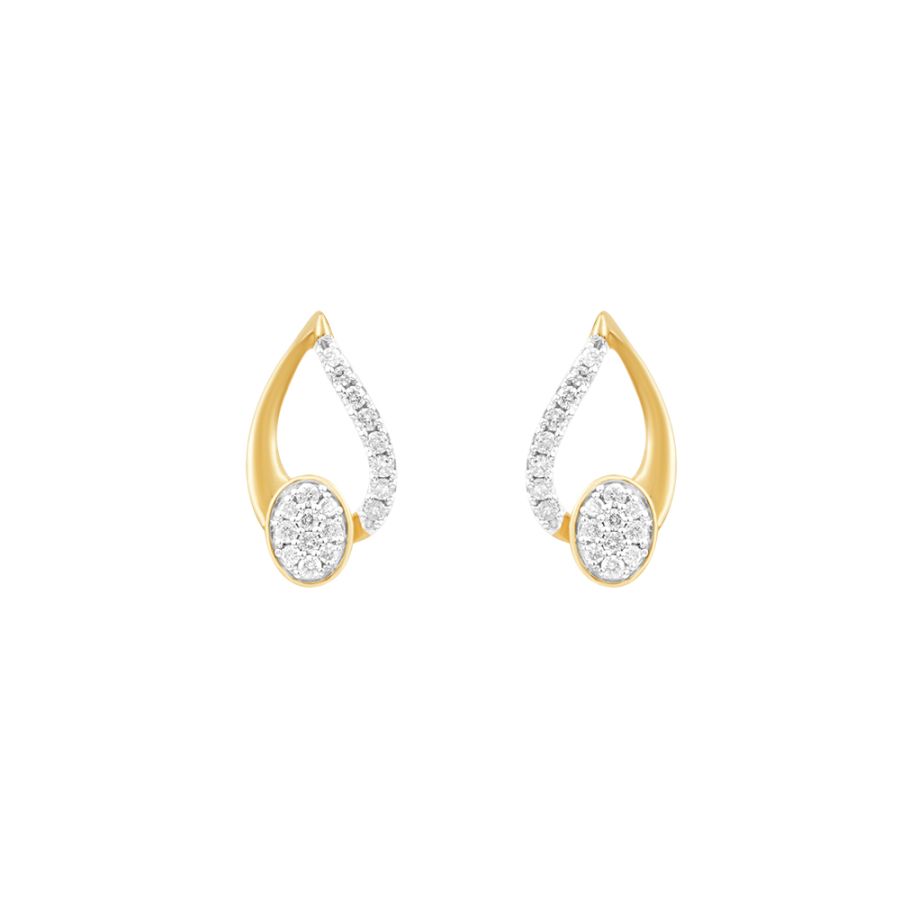 Refined Leaf Design Diamond Studs
