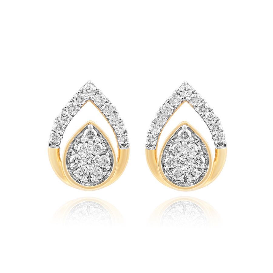 Ecletic Yellow Gold and Diamond Earrings