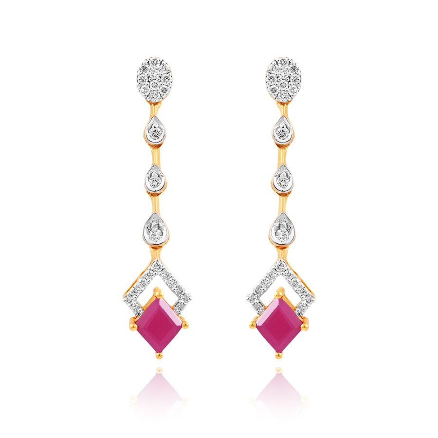 Red Romance Diamond Drop Earrings