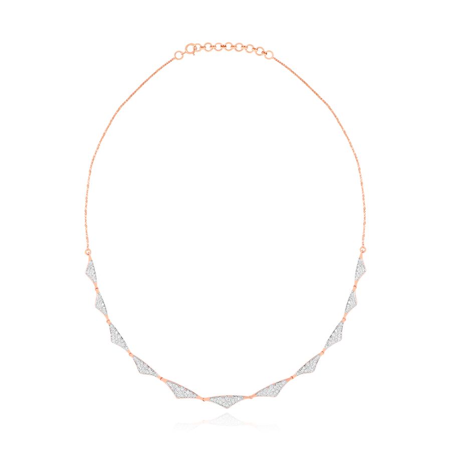 Elegant Geometric Diamond Rose Necklace