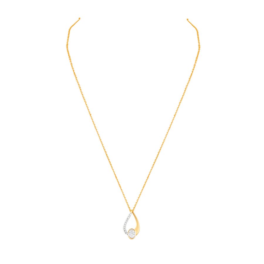 Refined Leaf Design Diamond Necklace