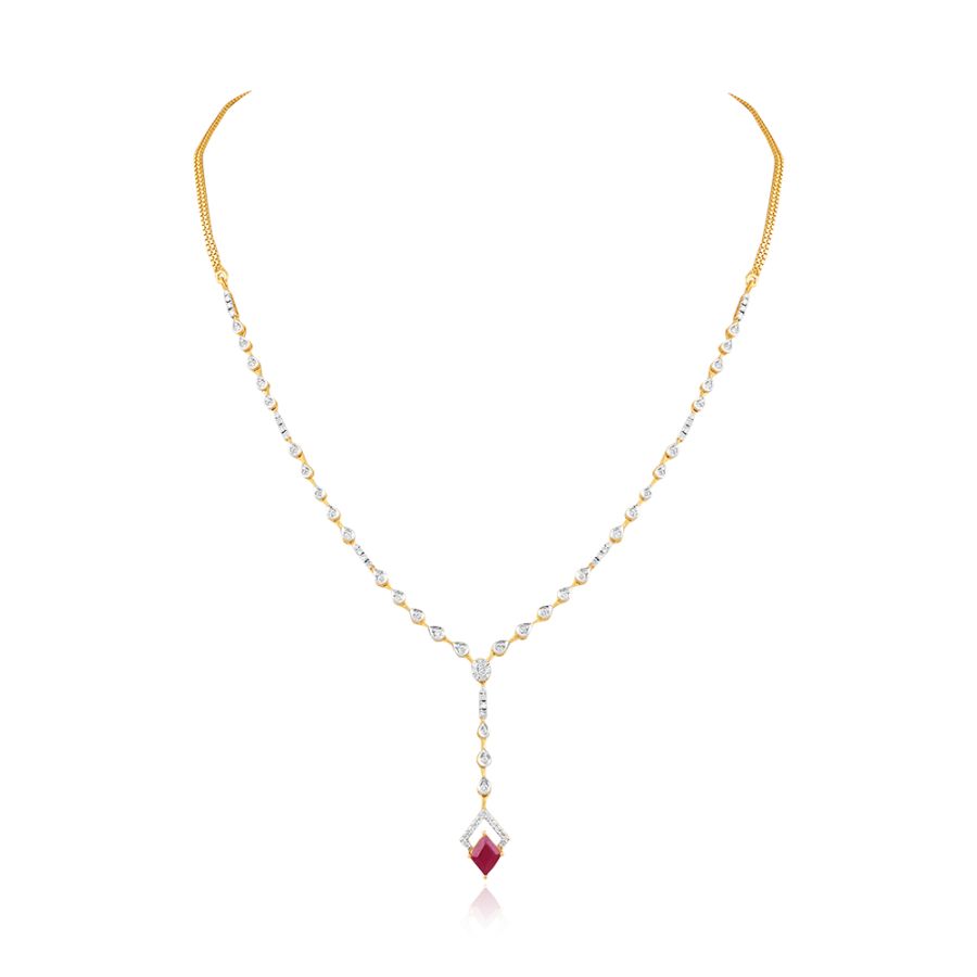 Red Romance Diamond Lariat Necklace