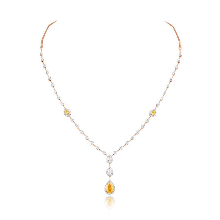 Glowing Diamond Lariat Necklace 