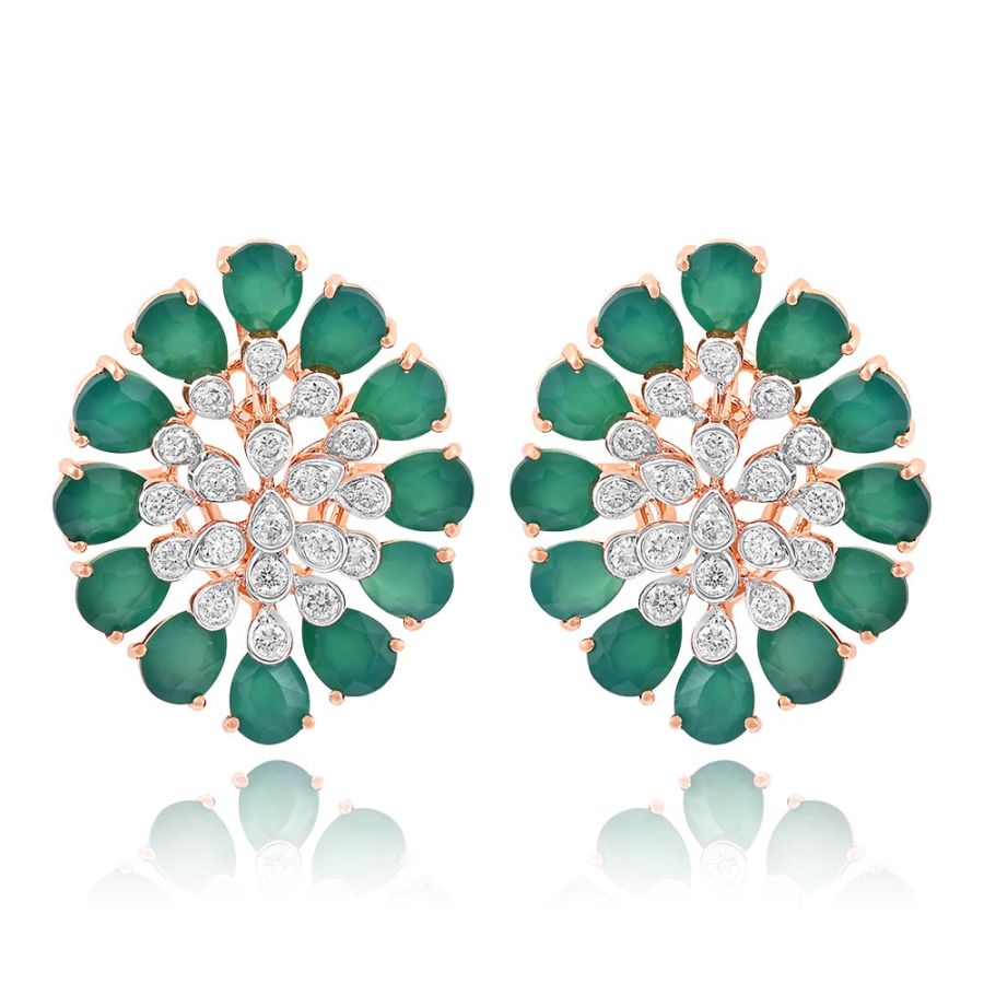 Diamond Blooming Flower Earrings