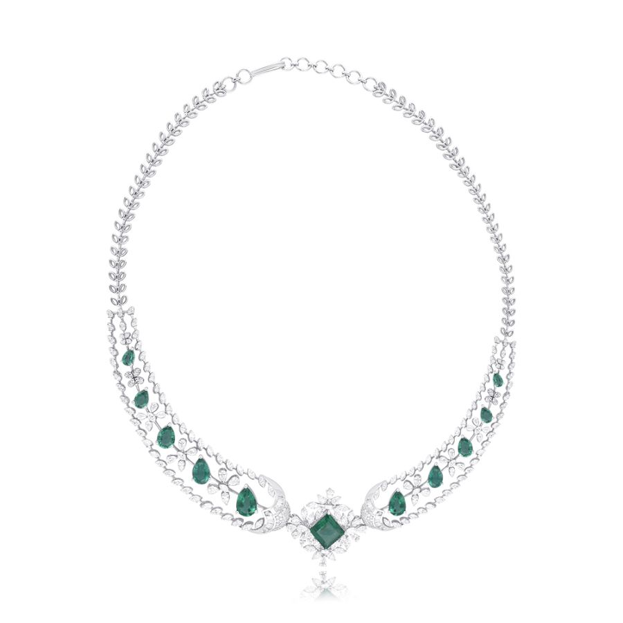 Graceful Diamond Bridal Necklace