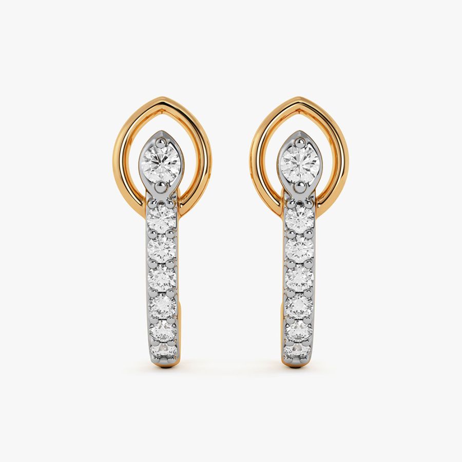 Shine 9Kt Yellow Gold Diamond Drop Earrings