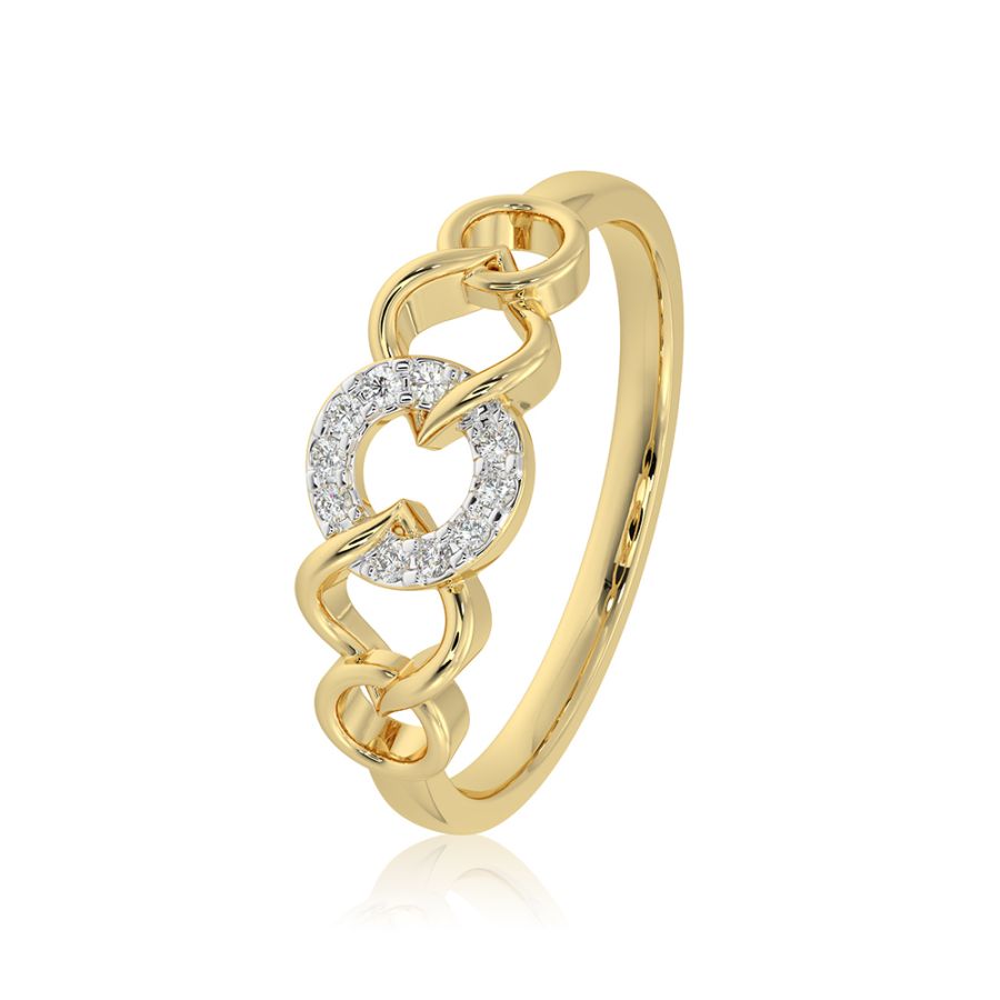 Divine Link 9KT Yellow Gold Diamond Ring