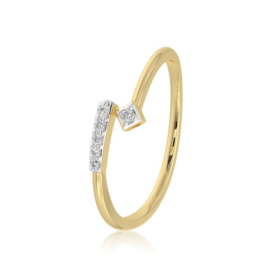 Linear Glow 9KT Yellow Gold Diamond Ring