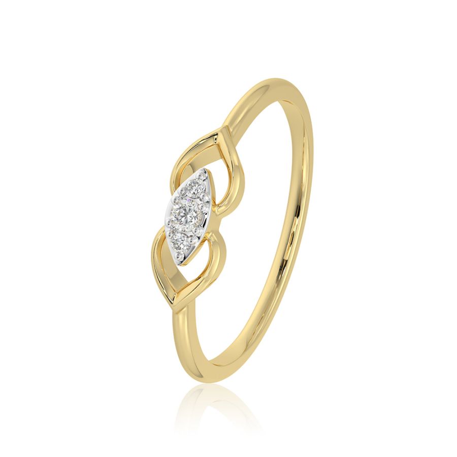Minimal 9KT Yellow Gold Diamond Ring