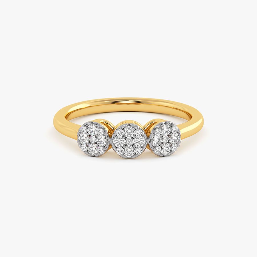 Cluster Yellow Gold Diamond Ring