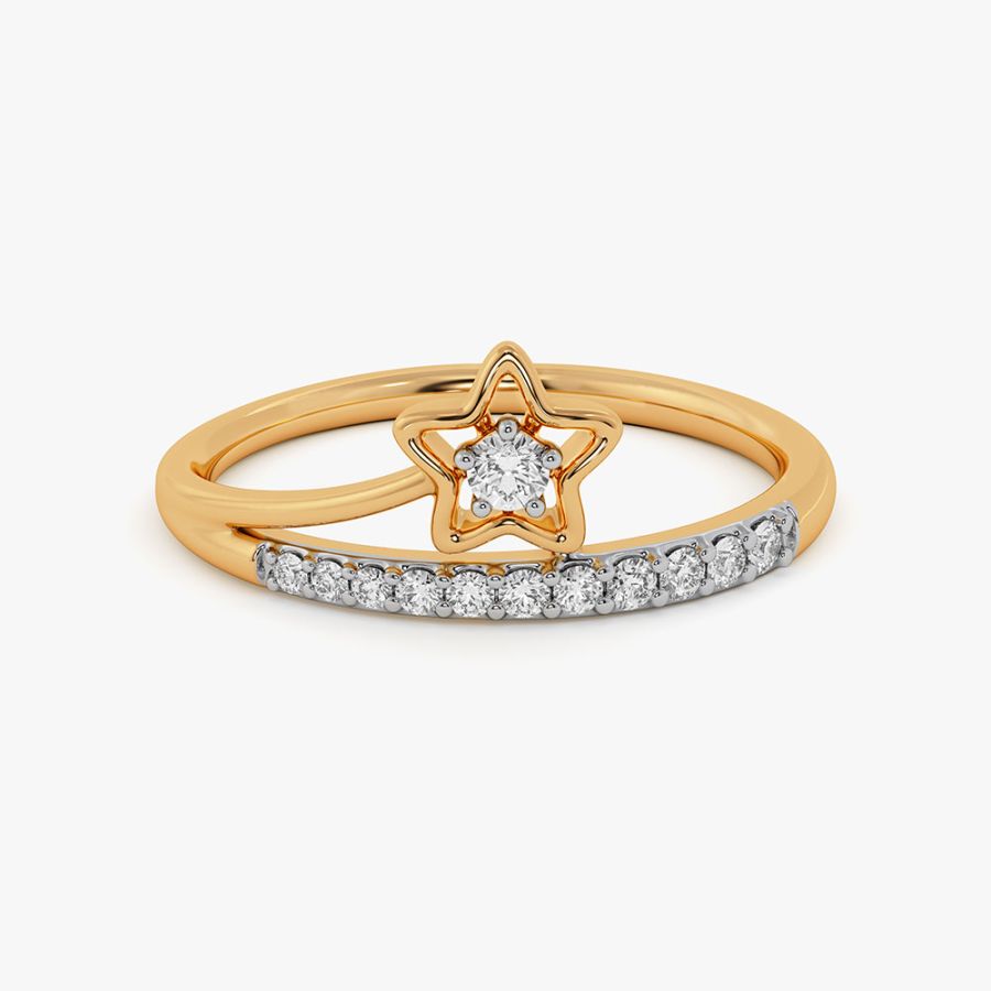 Star 9Kt Yellow Gold Diamond Ring