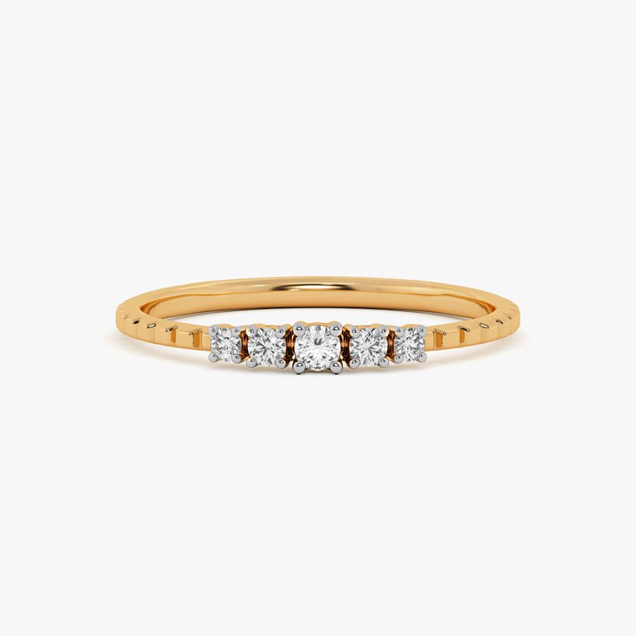 Understated Minimal Yellow Gold Diamond Ring