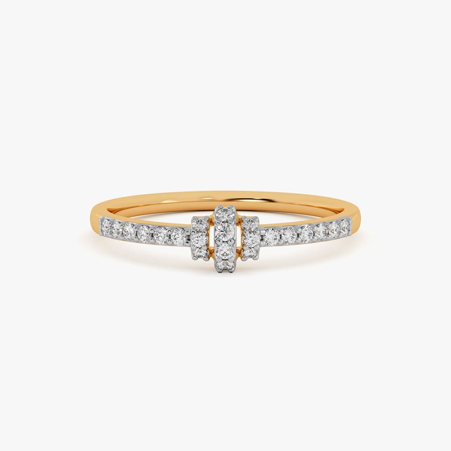 Charming Bloom 9Kt Yellow Gold Diamond Ring