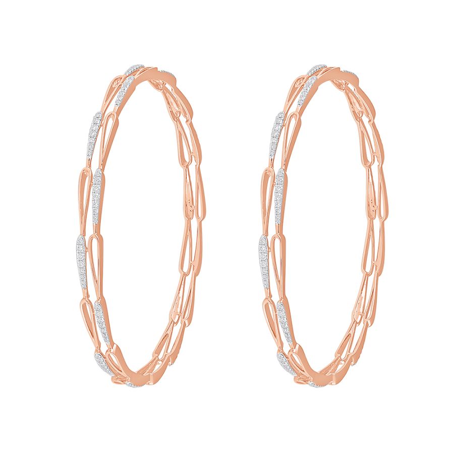 Delicate 18KT Rose Gold Bangle Pair
