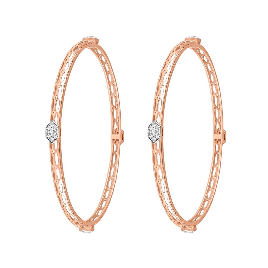 Elegant 14KT Rose Gold Pair of Bangles