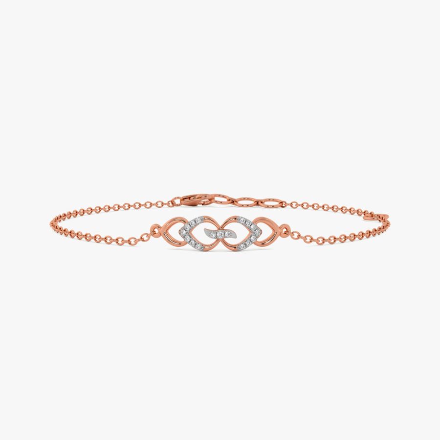 Geometric Design Rose Gold and Diamond Bracelet