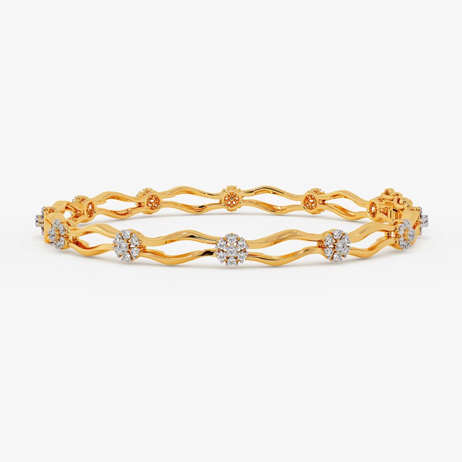 Elegance Floral Yellow Station Bangle