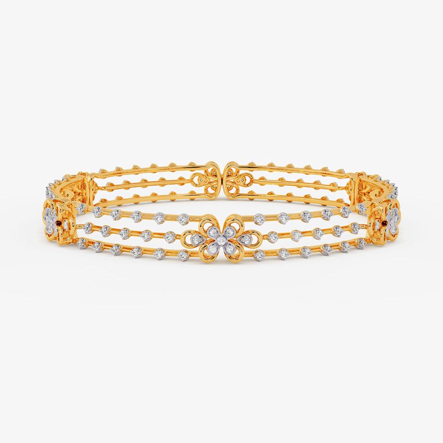 Splendour Floral Yellow Diamond Bangle