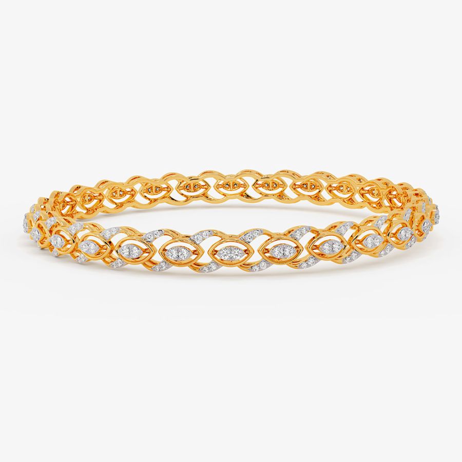 Gilded Geometric Yellow Diamond Bangle