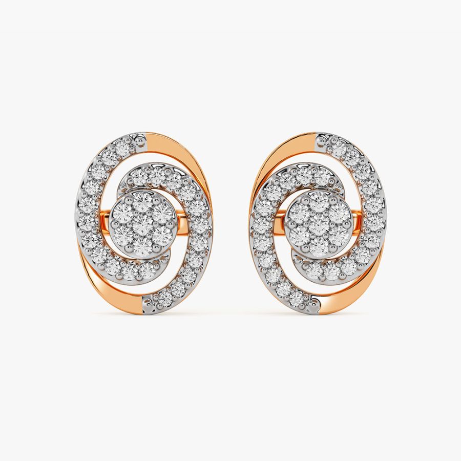 Bejewelled 14KT Rose Gold Earrings