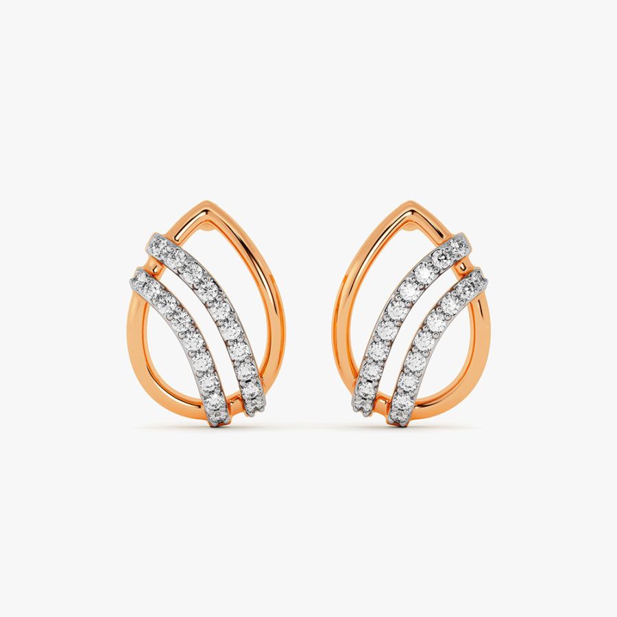 Sparkling Teardrop Design Diamond Earrings