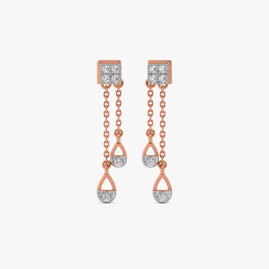 Subtle Geometric Design Diamond Danglers