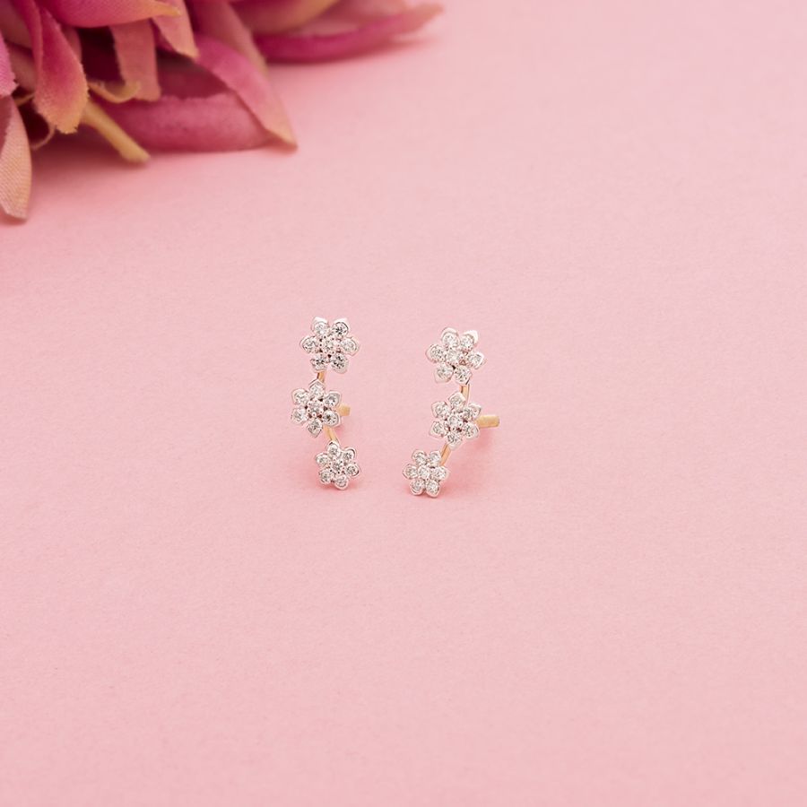 Glittering Nakshatra Diamond Earcuff Earrings