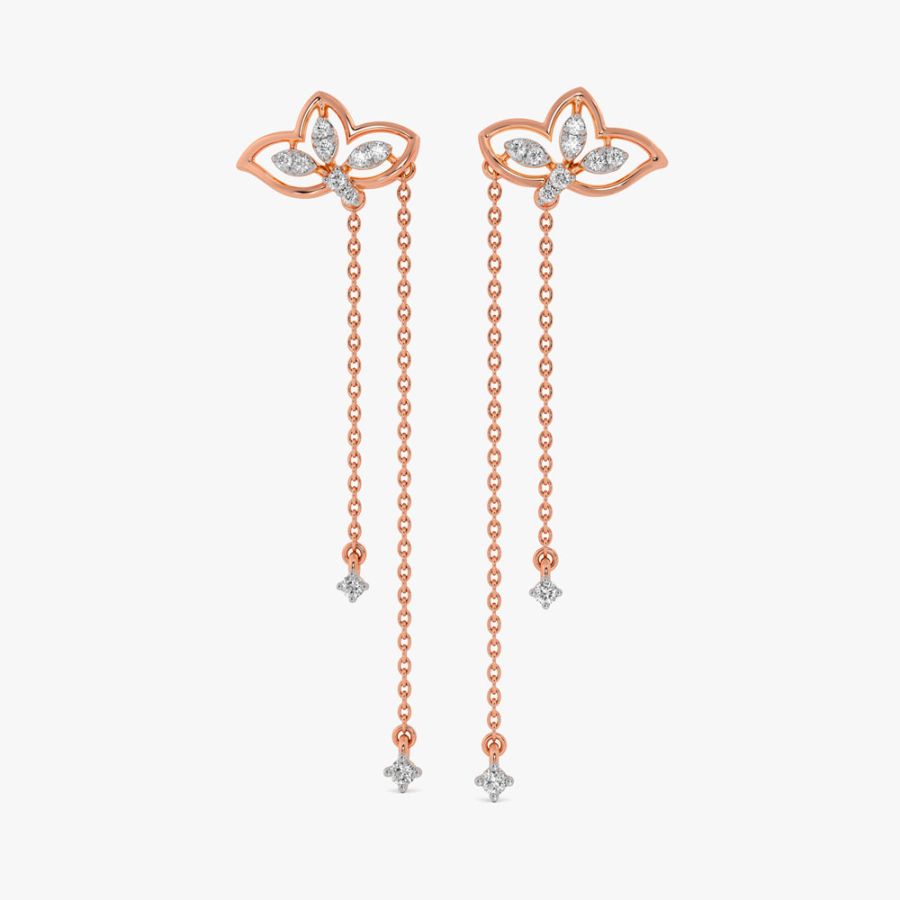 Beautiful Floral Design Diamond Danglers