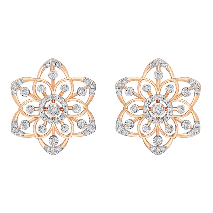 Glamorous Diamond Stud Earrings