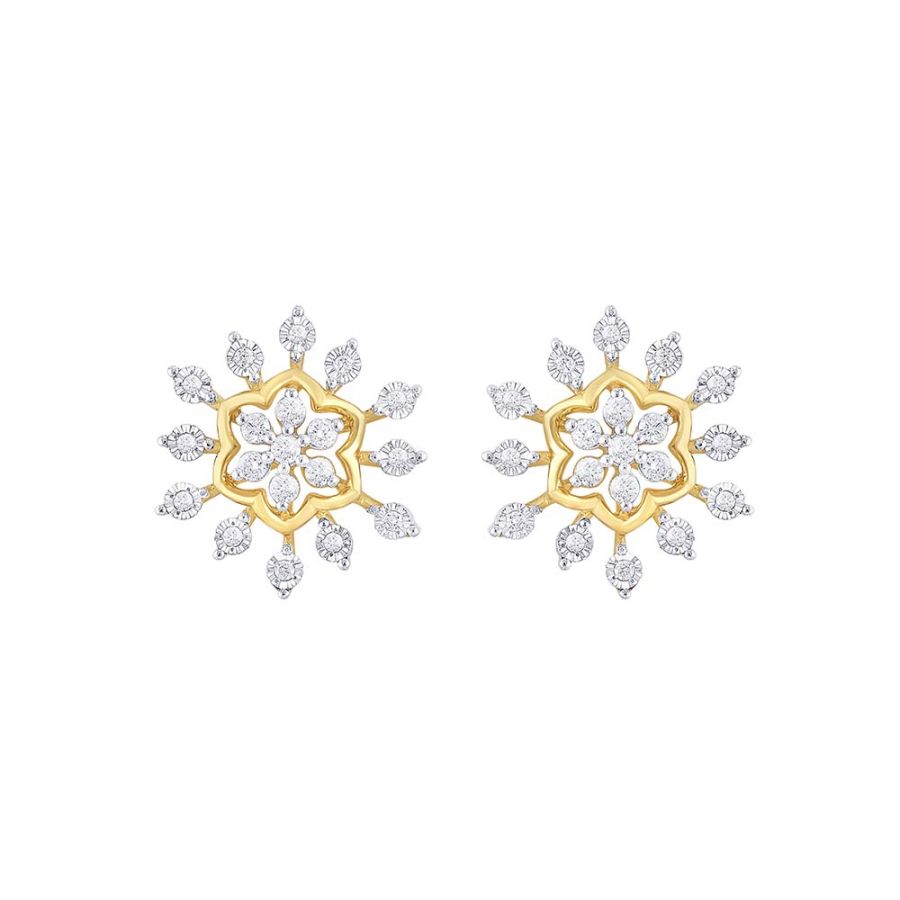 Starburst Design Diamond Earrings
