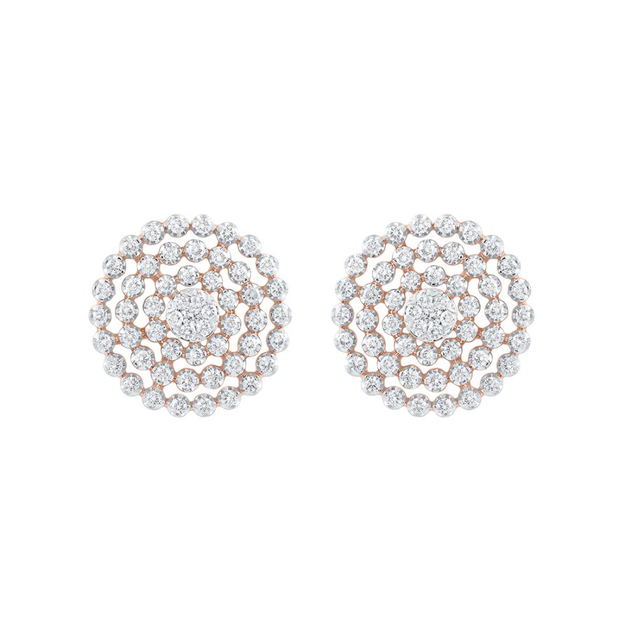 Attractive Round Design Diamond Studs
