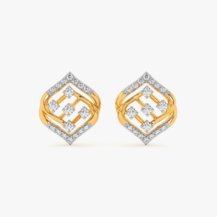 Delicate Beauty 14Kt Yellow Gold Diamond Earrings