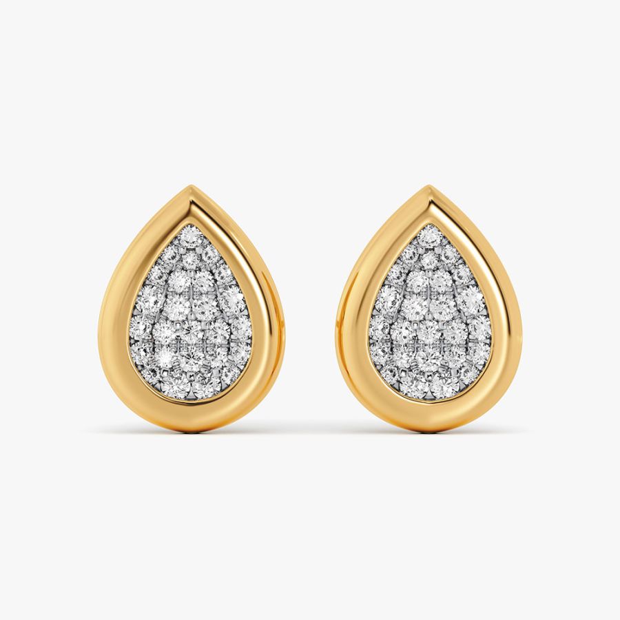 Dazzling Teardrop 14Kt Yellow Gold Diamond Pendant