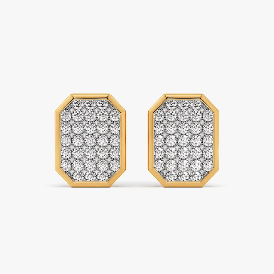 Brilliant 14Kt Yellow Gold Diamond Earrings