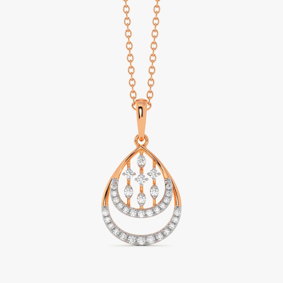 Radiant Drop Diamond Rose Pendant