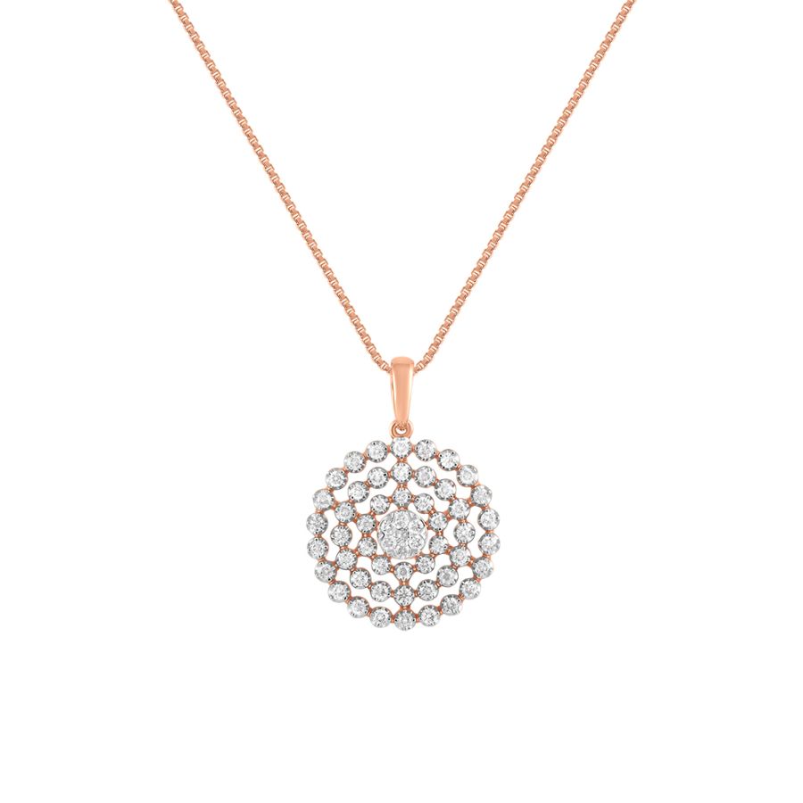 Attractive Round Design Diamond Pendant