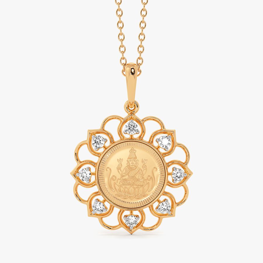 14KT Laxmi Devi Religious Pendant