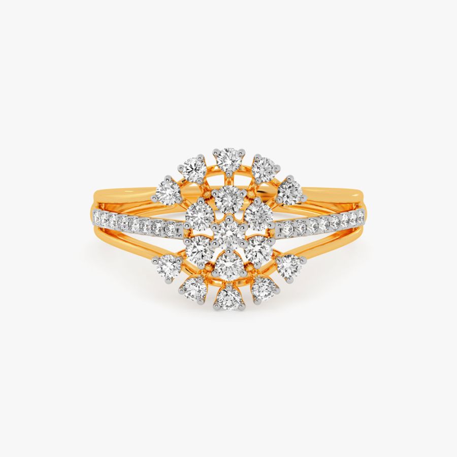 Flower Design Diamond Finger Ring