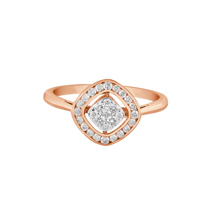 Dazzling Rose Gold and Diamond Finger Ring