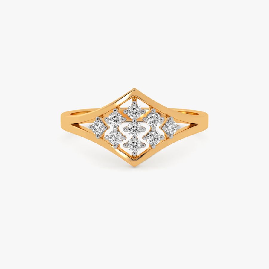 Chic Diamond Design Diamond Finger Ring