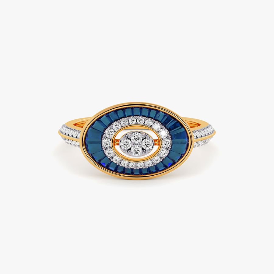 Regal Shades 14KT Diamond and Blue Stone Ring